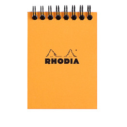 Rhodia Classic Wirebound Notepad - Small - Orange - Squared